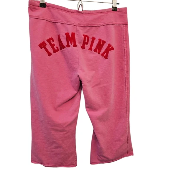 Vintage Victoria's Secret PINK Cropped Lounge PJ Sweat Pants M - Picture 5 of 7